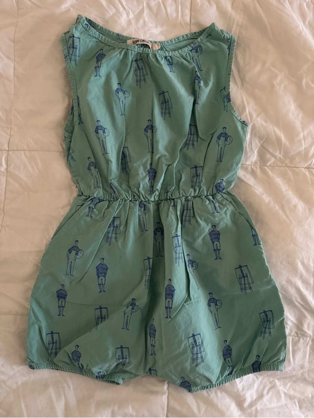 Bobo Choses Mint Green Artist Print Romper